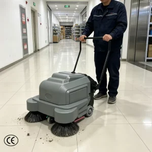 Industrial Walk Behind Floor Sweeper Electric Road Sweeping Machine with Double Side Brushes