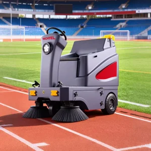 Industrial Waste Sweeping Tricycle with Water Tank and Ride-On Floor Sweeper for Warehouses and Workshops