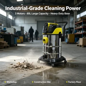 Industrial Wet and Dry Carpet Cleaning Machine, 3 Motors, Factory Direct