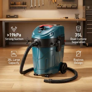 Industrial Wet and Dry Dual-Cyclone Vacuum Cleaner for Construction and Car Cleaning
