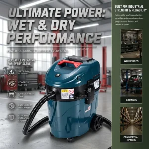 Industrial Wet and Dry Vacuum Cleaner 9 Gallon Dual Cyclone HEPA Filter Bagless for Woodworking