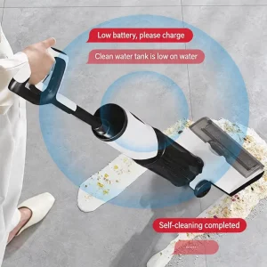 Intelligent Auto Dragging Washer Household Cordless Hand Push Floor Vacuum Mop 3 in 1 Home Cleaning Vacuum