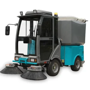 JH8 Garbage Sweeper Truck 4 Wheel Steering Cleaning Machine Closed Powered Road Sweeper Car With Water Spraying Function