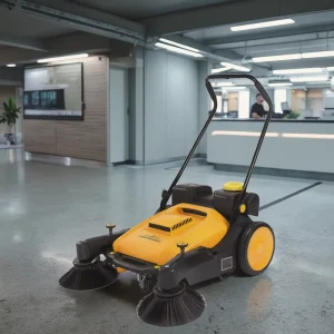 JL920S Walk Behind Floor Sweeper New Hand Push Manual Road Sweeper with Vacuum and Water Spray
