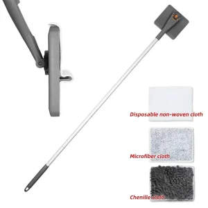 Jesun Microfiber Baseboard Cleaner Mop with 48″ Adjustable Long Handle Baseboard Molding Tool for Window Skirting Board Ceiling