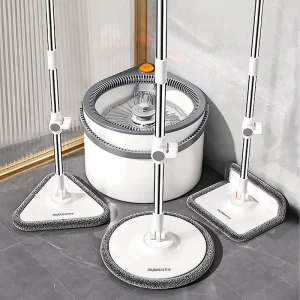 Joybos Clean Dirty Separation 360 Spin Mop Bucket Set and Wringer with Three Types Mop Heads Mops Clean Floor
