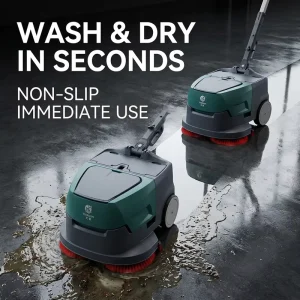 K1 Automatic Mini Floor Scrubber with Dual Brush, 380mm, Walk-Behind
