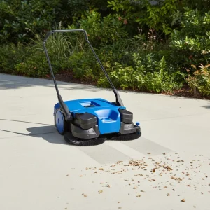 K2 Manual Walk-Behind Mini Gym Floor Sweeper with Brush for Street, Factory, and Warehouse Cleaning