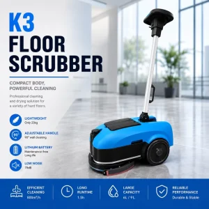 K3 Home Manual Portable Wood Mini Rotary Wet Dry Machine Floor Sweeper Scrubber Small Electric Orbital For Residential