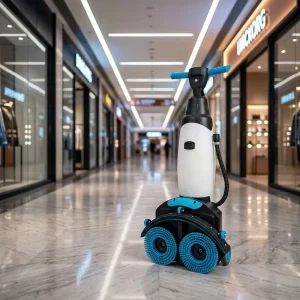 K4 Small Floor Scrubber 500mm Double Brush Battery-Operated Floor Scrubber for Hotel Guest Room and Corridor
