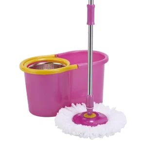 KOOCCA Microfiber Spinning Mop Bucket Set Household Cleaning Items 4.5L 360 Degree Spin Dehydration Detachable Rod 2 Refills