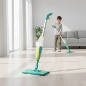 Kids Spray Mop Set with Real Water Sprayer & Washable Pad Mini Mop & Sweeper for Kids Toys