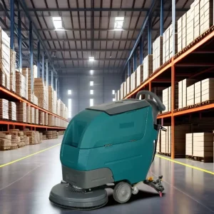 LJ-D5 1000W Battery-Powered Walk-Behind Warehouse Floor Scrubber with 50L Tank and 3-4h Working Time