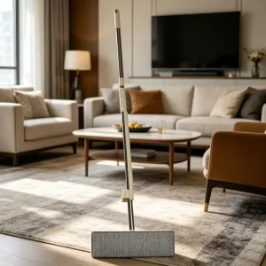 Large 360-Degree Spin Microfiber Flat Mop with Self-Wringing Mechanism, Extendable Stainless Steel Handle, Box 2
