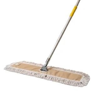 Large Cotton Flat Dust Mop With Aluminum Alloy Handle Swivel Joint Design for Warehouse Hospital Office Floor Cleaning