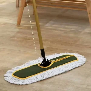 Large Cotton Thread Flat Floor Mop Set with Thickened Galvanized Steel Pole for Hotel Cleaning