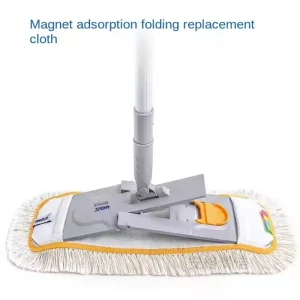 Large Dual-Use Flat Mop for Wet and Dry Household and Industrial Cleaning with Handle