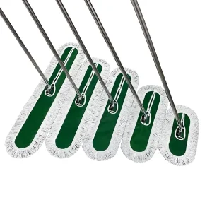 Large Flat Dust Mop with Cotton Thread, Heavy-Duty Telescopic Stainless Steel Handle for Hotel and Factory Cleaning