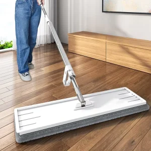 Large Flat Hand Lazy Mop Household Absorbent Cleaning Tool with Steel Pole Detachable Handle