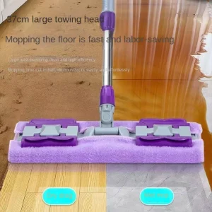 Large Flat Mop Stainless Steel Microfiber Fabric Household Extendable Handle High Dehydration Rate Hand free Wash Clip Mopping