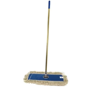 Large Flat Mop with Long Steel Pole, Microfiber Cotton Thread, for Home and Hotel Cleaning