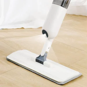 Large Household Flatbed Mop with Long Handle Water Spray Feature