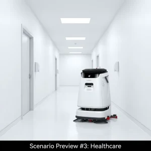 Large Industrial Floor Cleaning Robot for Airport Cleaning Walk-Behind Floor Scrubber