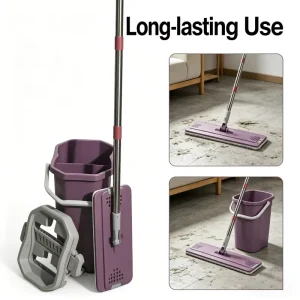 Large Microfiber New Style Sliding Extendable Stainless Steel Handle Durable Hands Free Mop Flat Mop