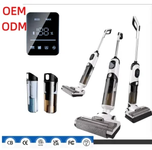 Li-ion Battery Wet and Dry Carpet Vacuum Cleaner with Double Rollers, Vertical Floor Washing Stick Vacuum for Hotel