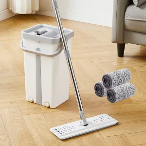 LiangJing New Design Sale Flat Mop Bucket Set Self Wringer Dual Drive Large Capacity Microfiber Mops 20 000+
