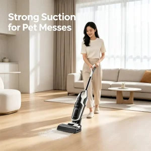 Light Weight Cordless Floor Washer Brushless Strong Suction Dual Large Water Tank Edge Floor Cleaning Vac Mop