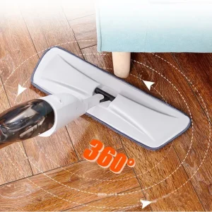 Lightweight Flat Floor Mop with Quick-Release Handle and Reusable Microfiber Pads