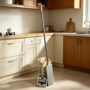 Lightweight Flat Mop and Bucket Kit Portable Design for Efficient Cleaning