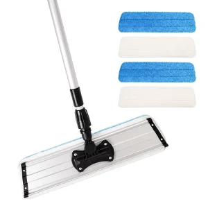Lightweight Microfiber Wet and Dry Flat Squeeze Mop with Washable Pads and Stainless Steel Handle