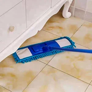 Long-Handle Chenille Mop for Kitchen and Bathroom Wet and Dry Floor Cleaning