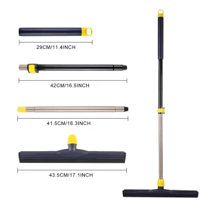 Long-Handle EVA Floor Squeegee Scrubber Brush for Decks, Bathrooms, and Tubs