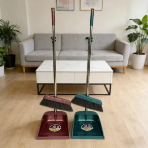 Long Handle Folding Windproof Broom with Dustpan Set Plastic Household Cleaning Products