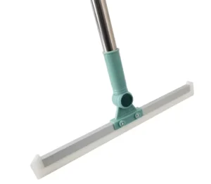 Long Handle Heavy-Duty Floor Squeegee Broom with Silicone Rubber Scrubber for Garage Bathroom Tile Marble and Glass