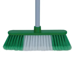 Long-Handle Heavy-Duty Household Floor Cleaning Broom with Plastic Brush and Handle, Pet-Friendly