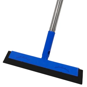 Long-Handle Heavy-Duty Rubber Floor Squeegee Kit for Tile Garage and Concrete