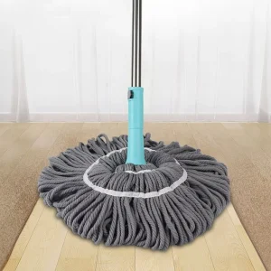 Long Handle Microfiber Floor Mop with Top Scouring Pad Easy Squeeze Twist Design Wet Mopping Self Wringing Floor Cleaning Mops