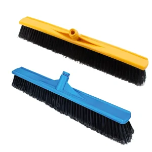Long Handle Outdoor Patio Broom with Durable Plastic Floor Brush and Extra Stiff Bristles