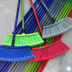 Long-Handle Plastic Broom for Indoor and Outdoor Sweeping with Optional Dustpan