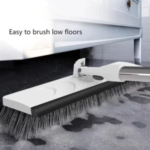 Long-Handle Plastic Floor Scrub Brush with Stiff Bristles