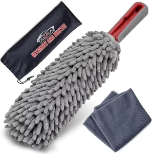 Long Handle Round Chenille Car Duster Wax Brush