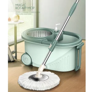 Long-Handle Spin Mop, Flat Mop, Plastic