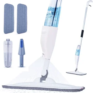 Long-Handle Spray Mop with 360-Degree Rotary Flat Head, Wet and Dry