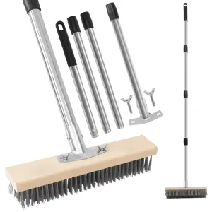 Long Handle Steel Wire Brush for Scrubbing for Cleaning Garage and Construction Yard