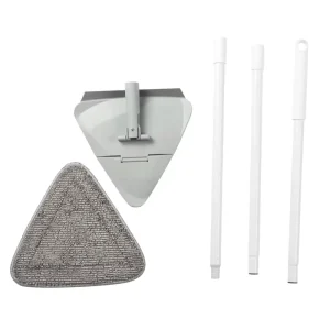 Long-Handle Telescopic Triangle Mop with 360-Degree Cleaning for Windows and Floors