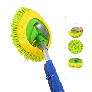 Long Reach Telescopic Adjustable Chenille Microfiber Car Window Cleaning Wash Mop